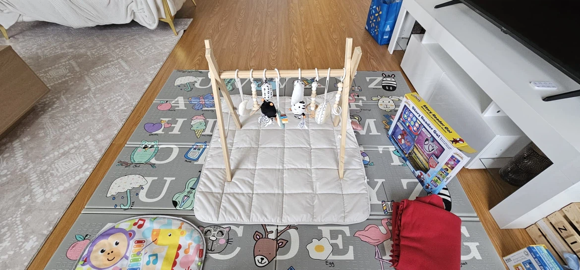 Wooden Baby Play Gym with Attached Toys - photo 4