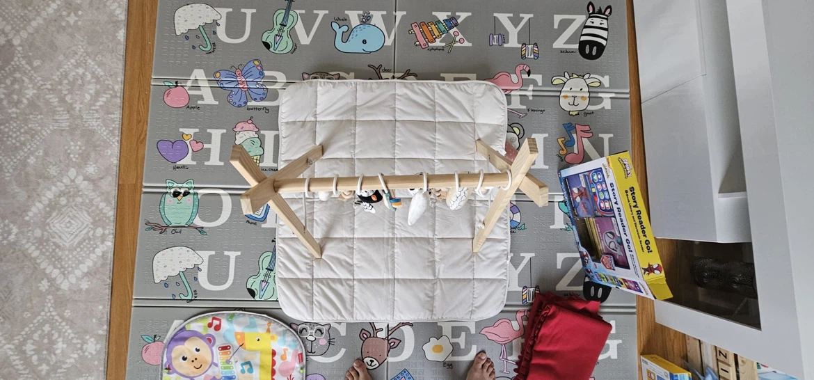 Wooden Baby Play Gym with Attached Toys - photo 5