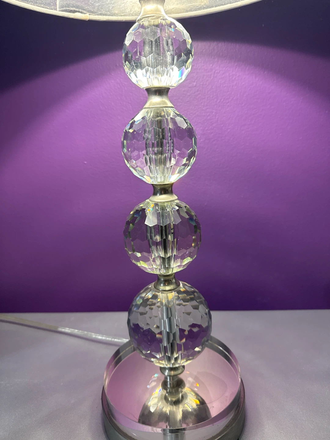 Crystal glass lamp with shade - photo 2