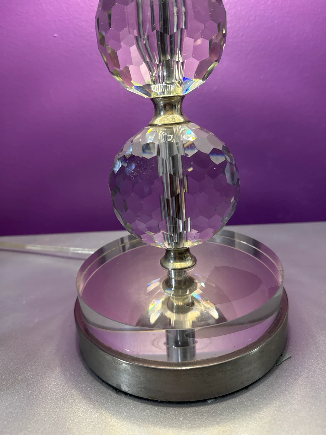 Crystal glass lamp with shade - photo 3