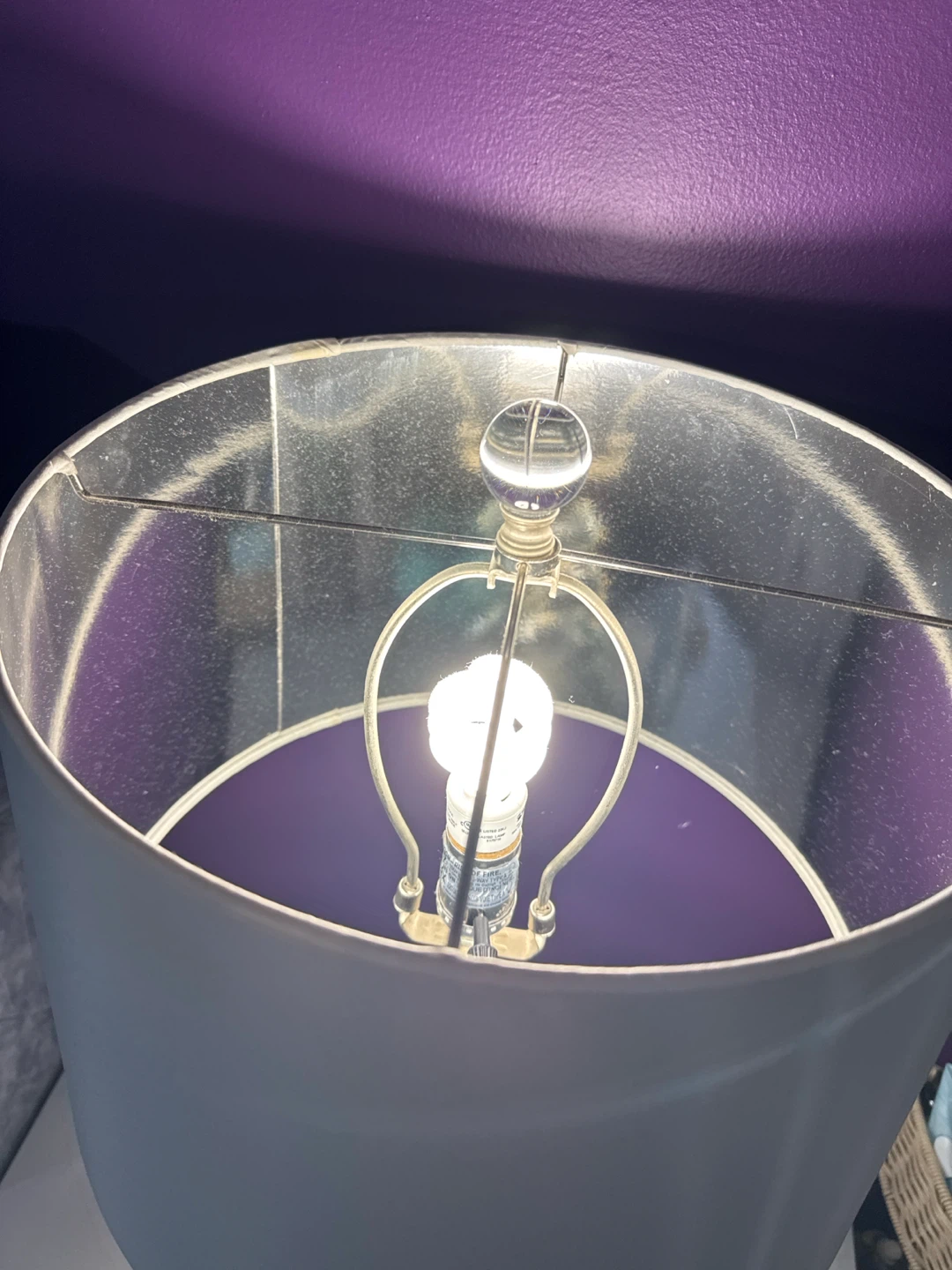 Crystal glass lamp with shade - photo 4