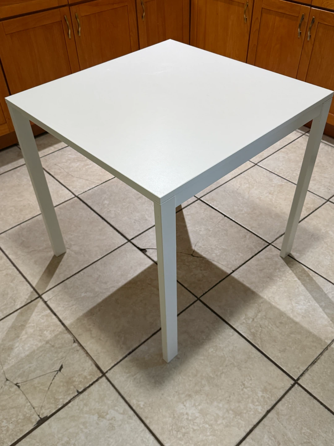 White Square Side Table
