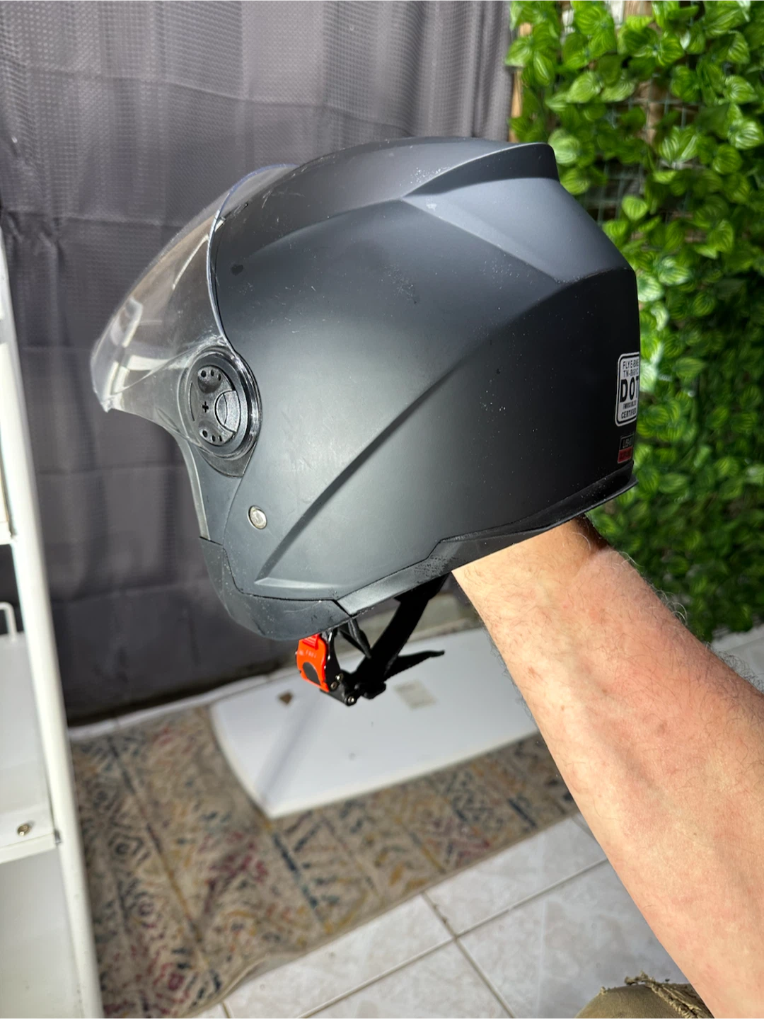 Black DOT Certified Motorcycle Helmet - photo 2