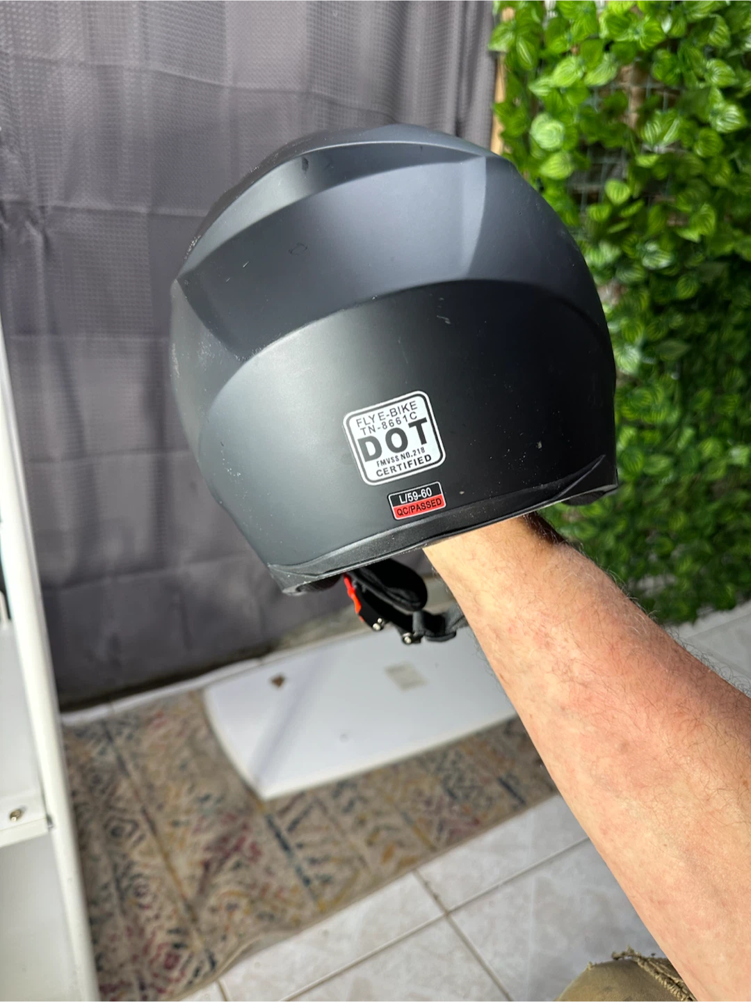 Black DOT Certified Motorcycle Helmet - photo 3