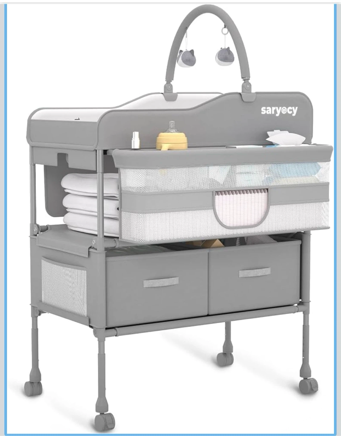 Saryocy Adjustable Baby Changing Table with Storage