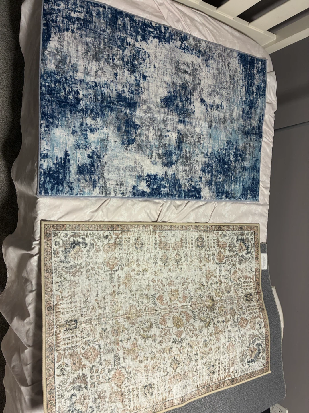 Abstract Blue and Vintage Floral Rugs