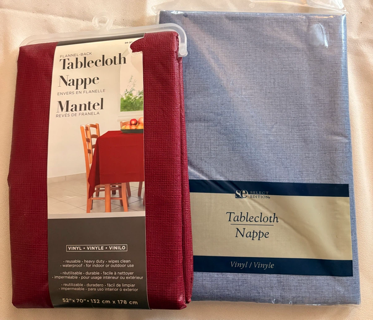 Tableclothes - Red & Blue Flannel-Back Vinyl