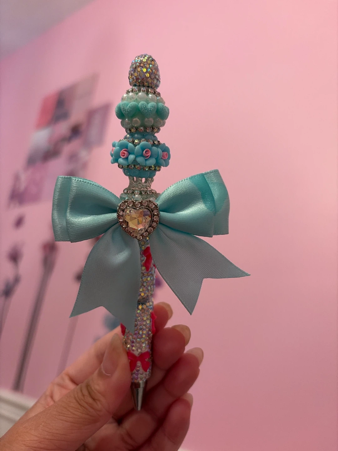 Decorative Blue Bow Pen