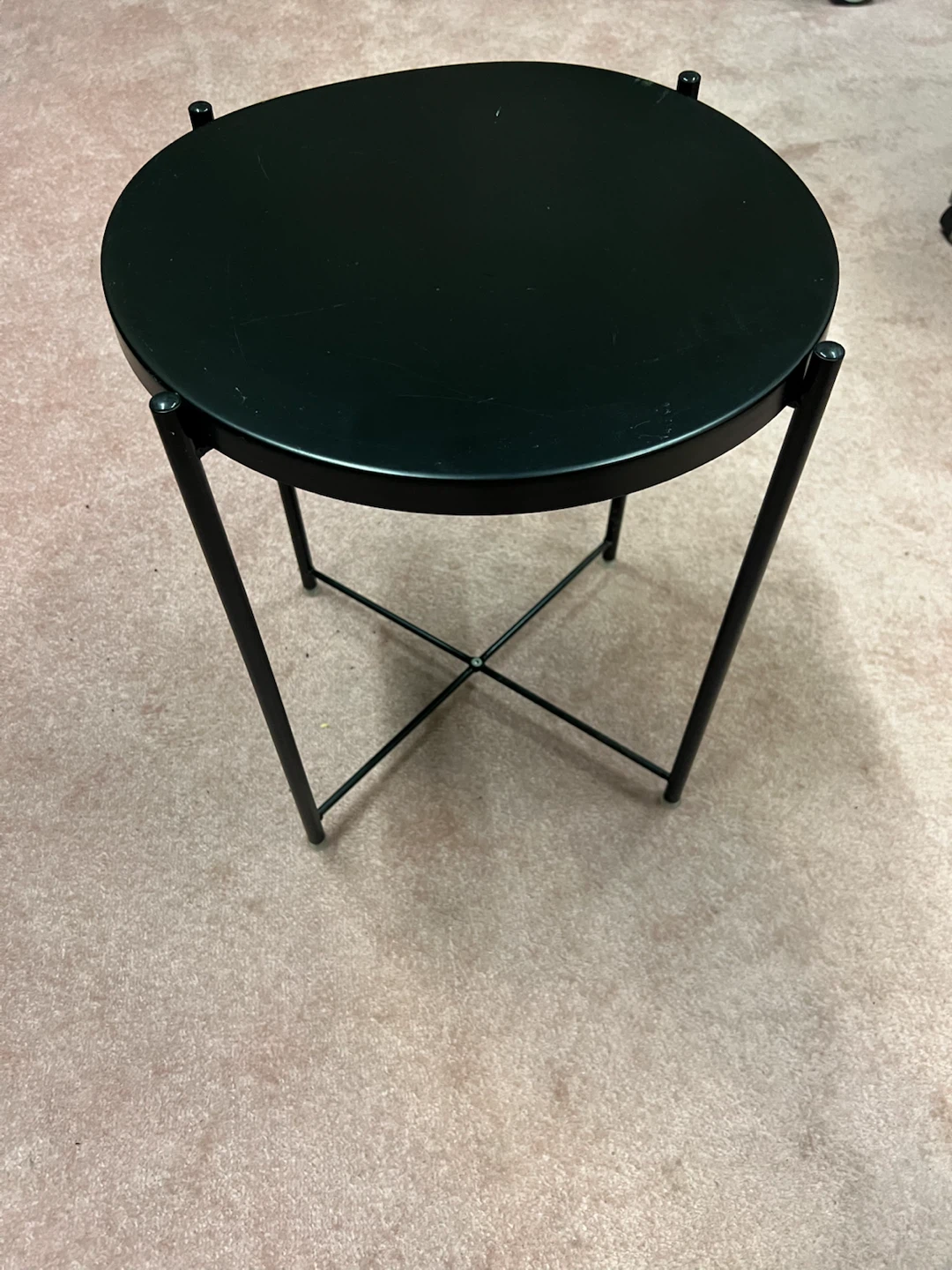 Black Round Side Table