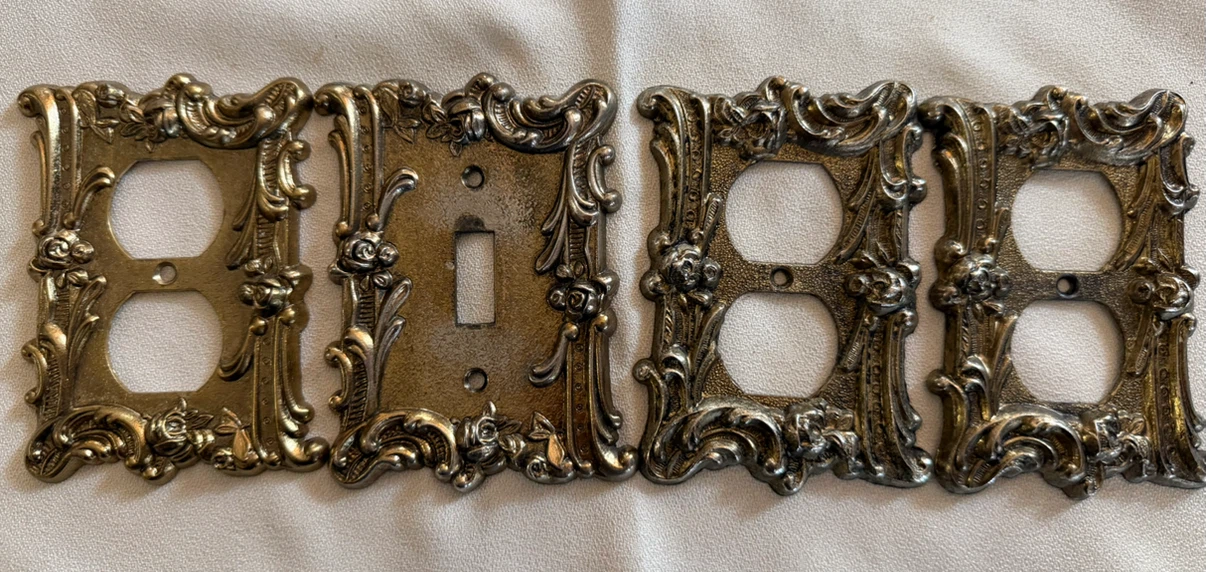 Ornate Metal Outlet and Switch Plate Covers