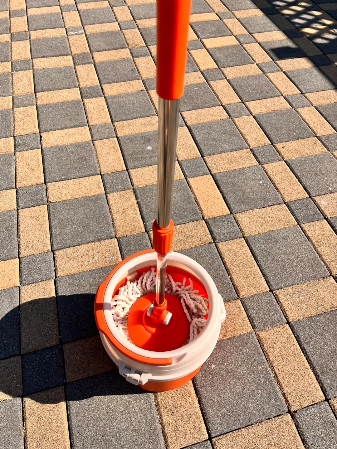 Orange spin mop and bucket set - photo 2
