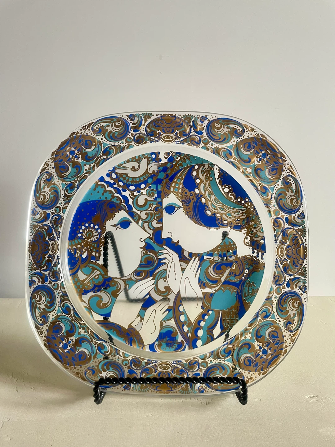 Vintage Bjørn Wiinblad for Rosenthal Studio-Line Art Glass Plate