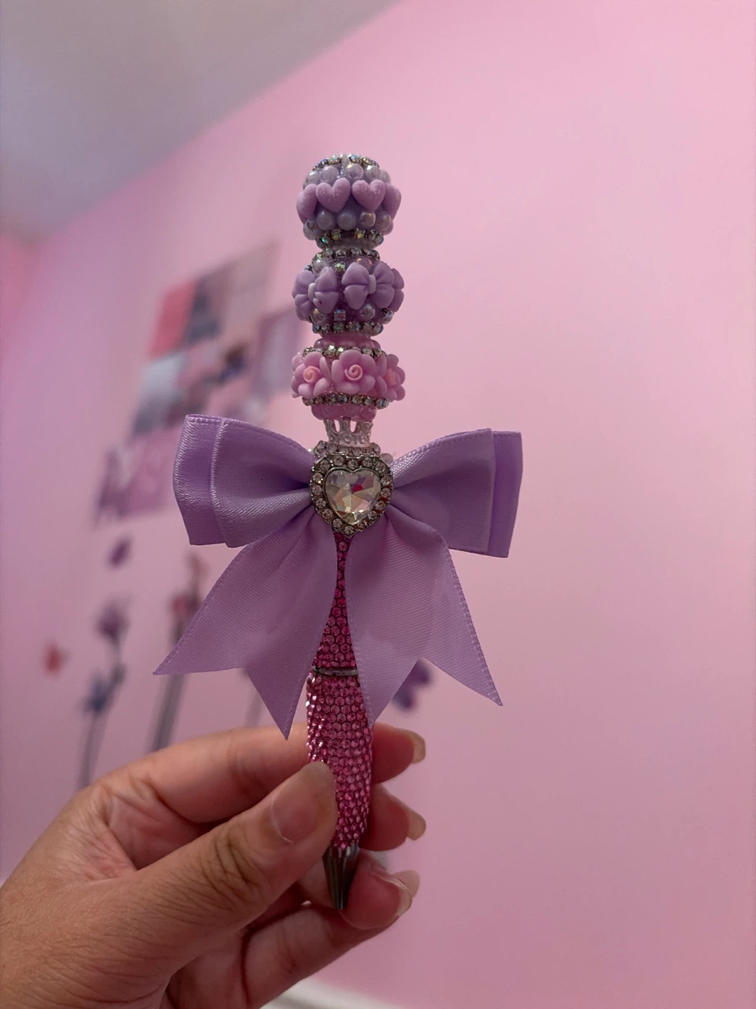Decorative Rhinestone Bow Pen
