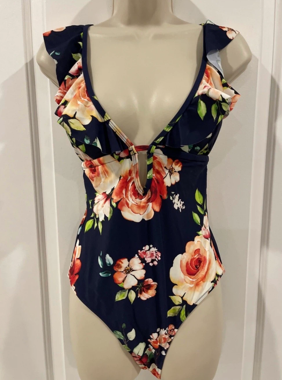 Navy Floral One-Piece Swimsuit - photo 3