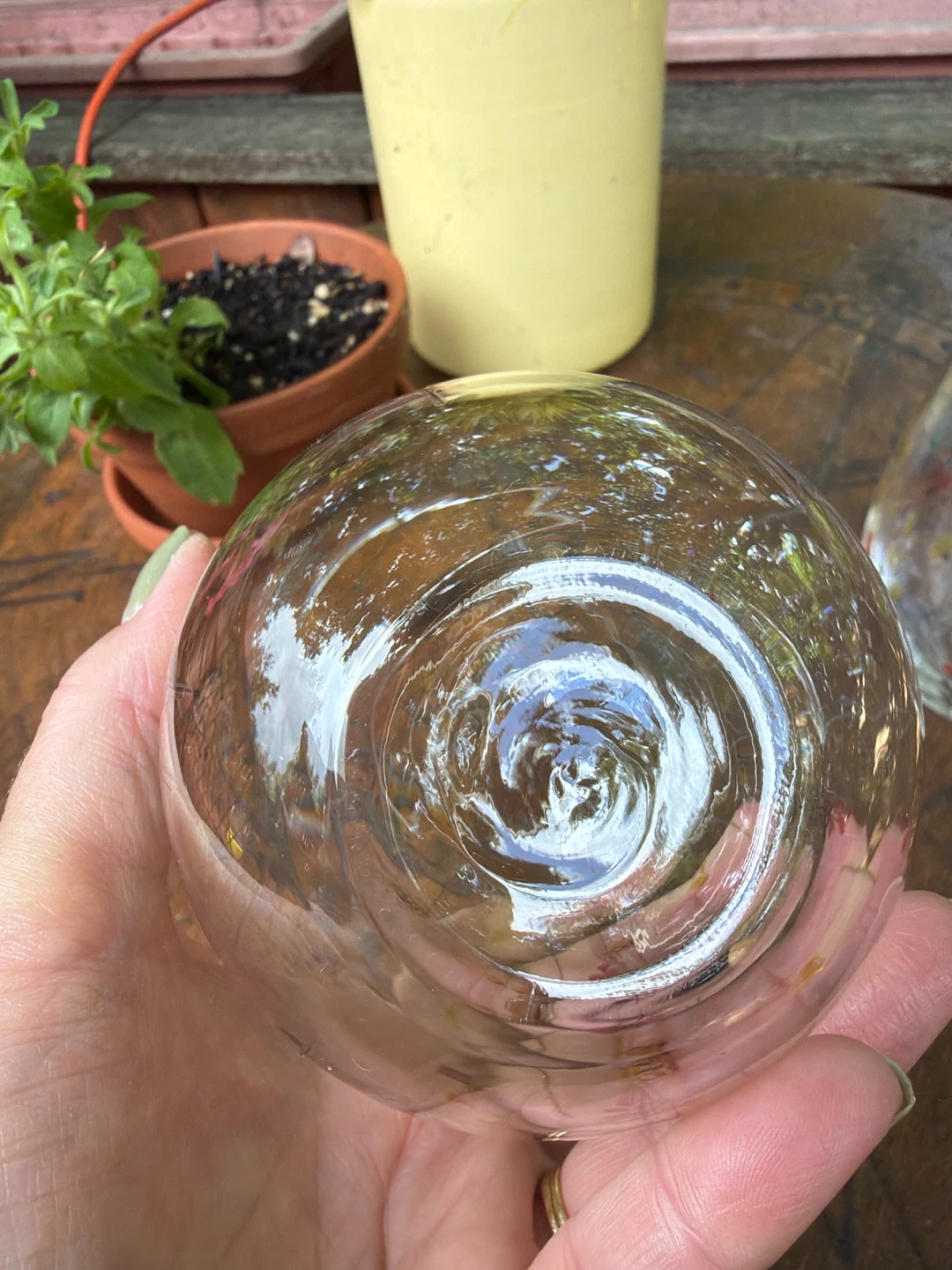Set of 2 Stemless Wine Glasses with Floral Design - photo 4