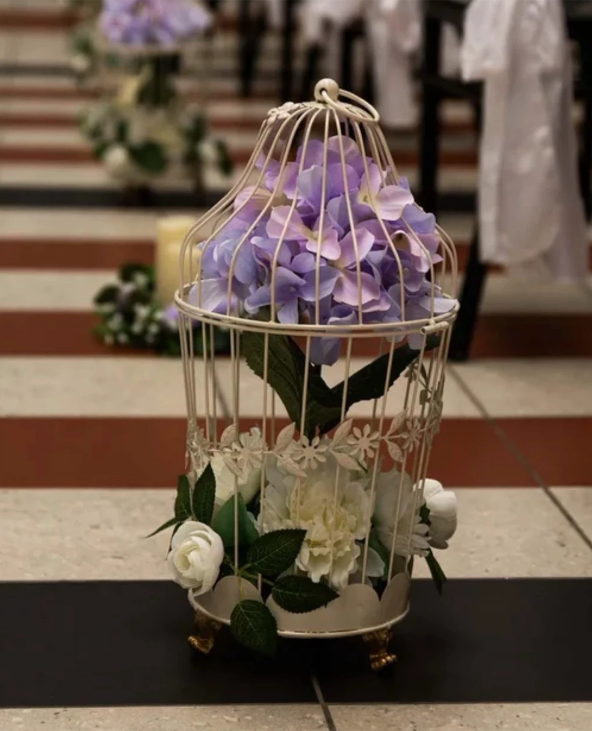 Decorative Birdcage with Faux Flowers - photo 2