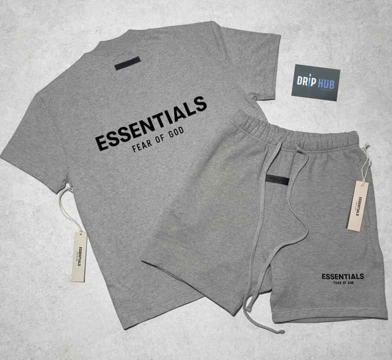 Essentials Grey T-Shirt & Shorts Set