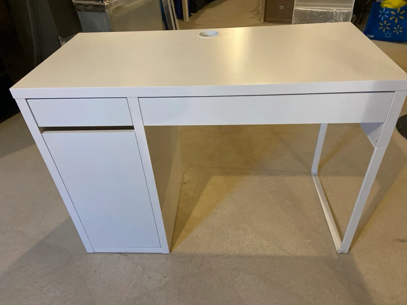 White Desk with Drawers and Shelves