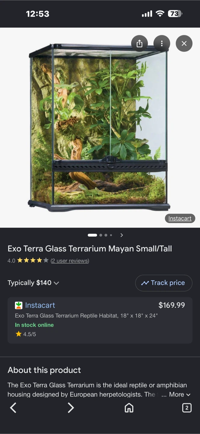 Reptile Habitat 18"x18"x24"