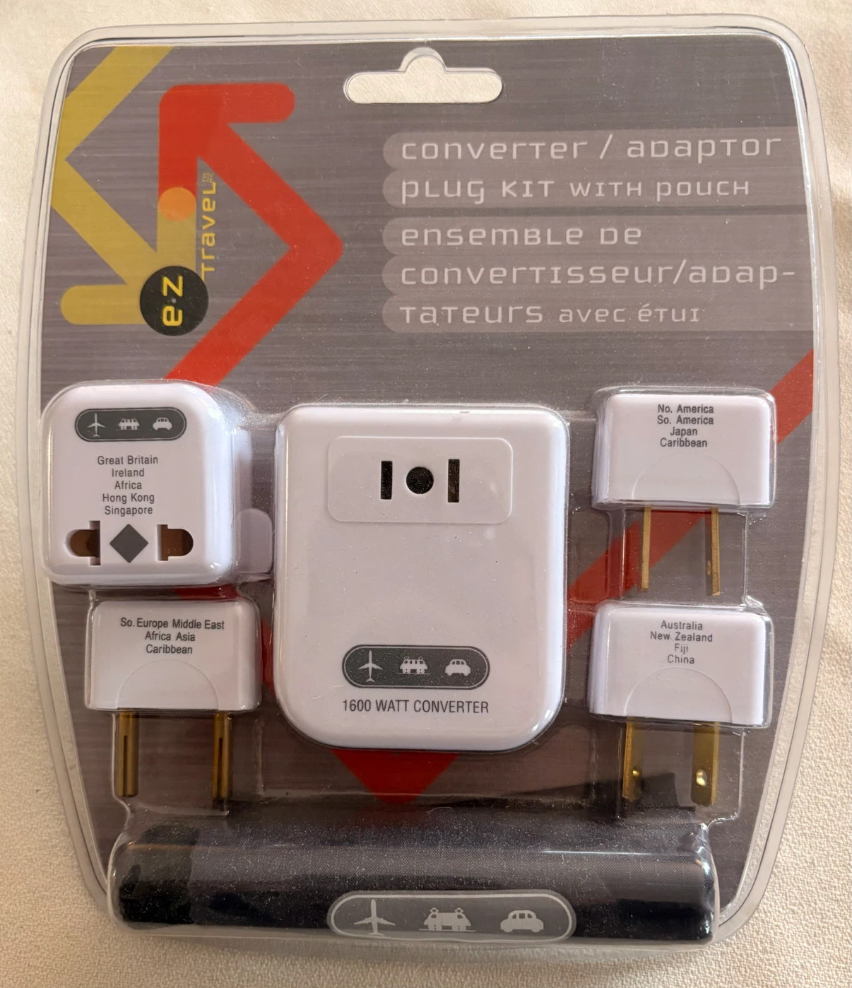 EZ Travelr Converter/Adaptor Plug Kit with Pouch