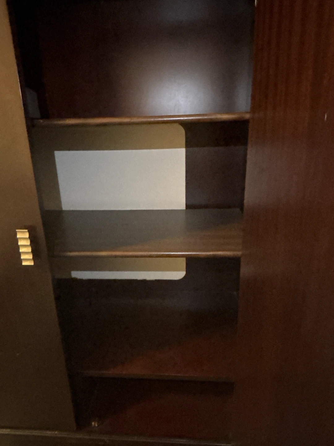 Dark Wood Wardrobe with Drawers - photo 2