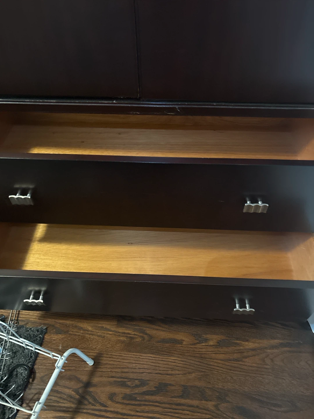 Dark Wood Wardrobe with Drawers - photo 3