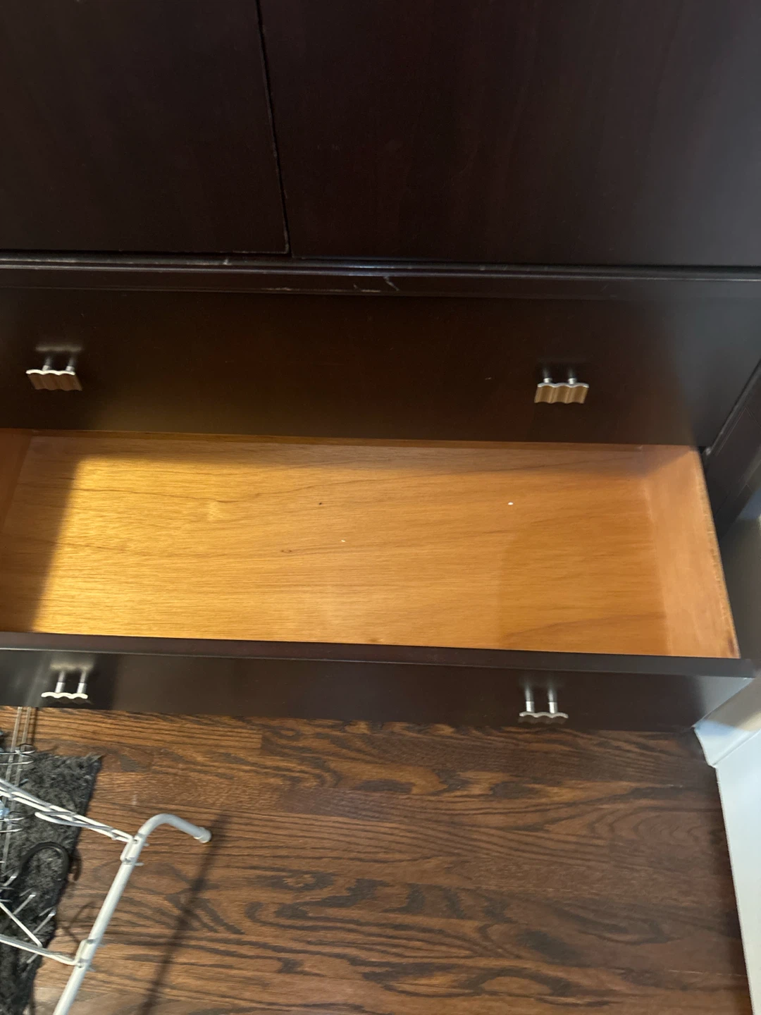 Dark Wood Wardrobe with Drawers - photo 4
