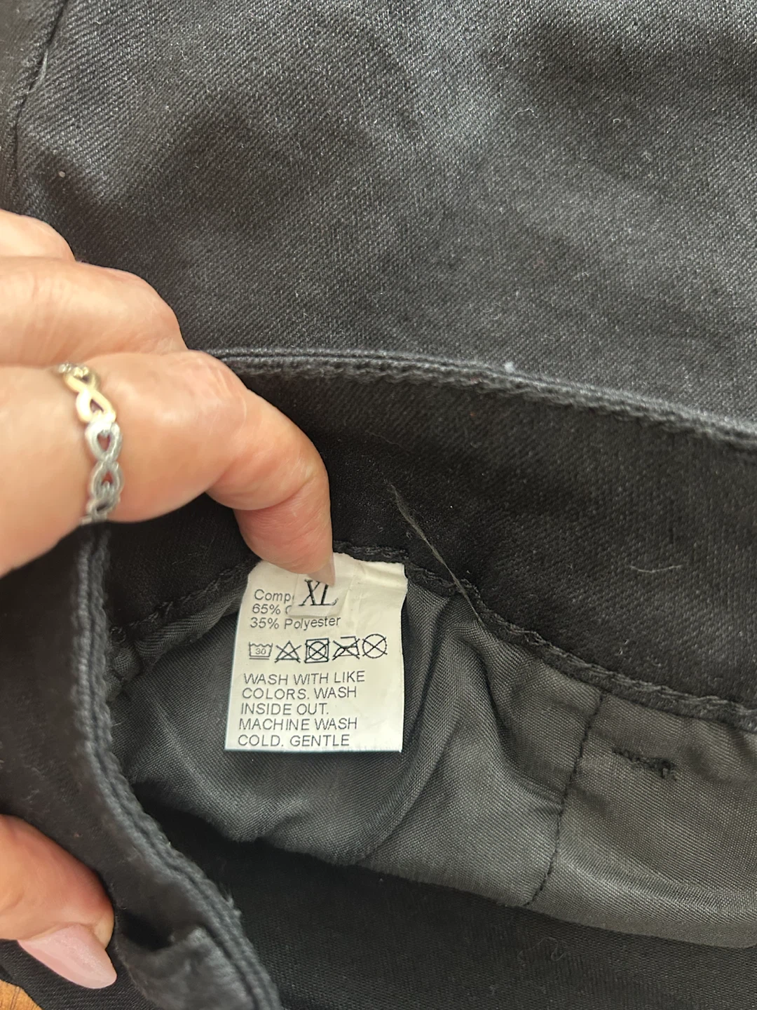 Black Ripped Zipper Jeans XL - photo 3