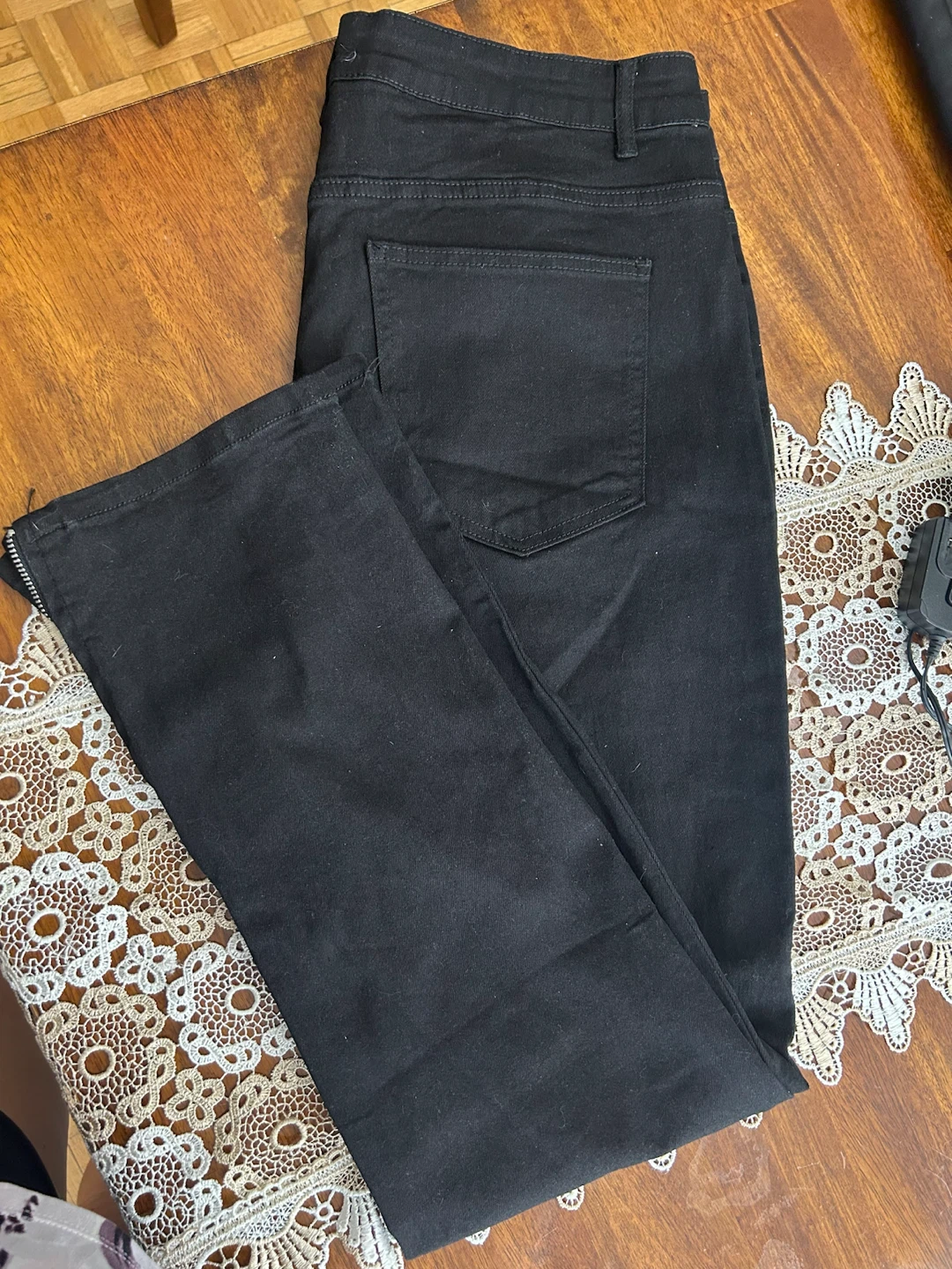 Black Ripped Zipper Jeans XL - photo 4