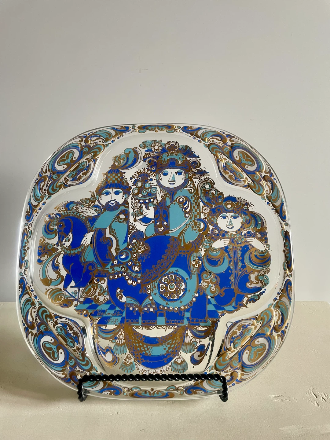 Vintage Bjørn Wiinblad for Rosenthal Studio-Line Art Glass Plate
