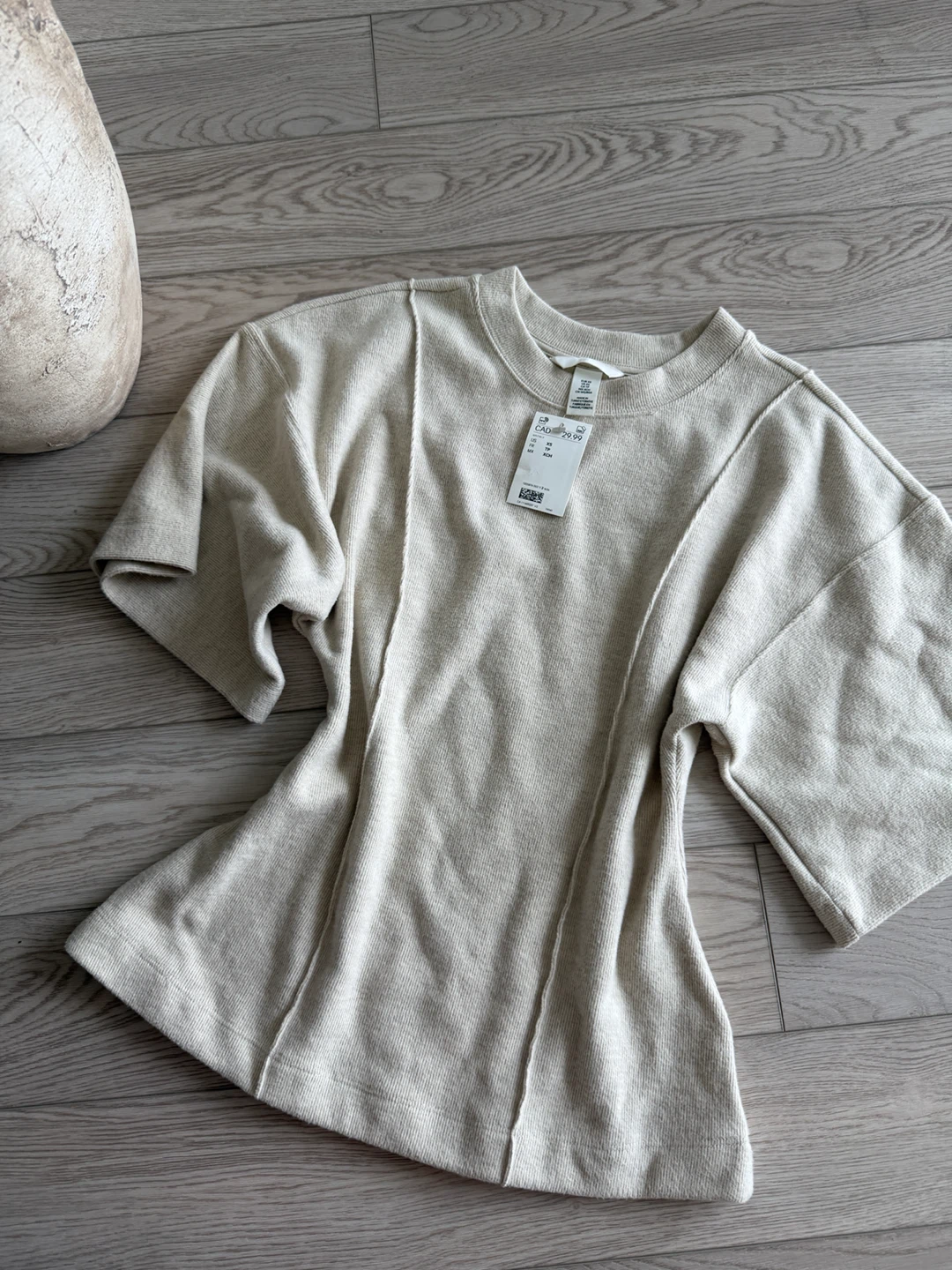 H&M Loose-Fit Fine-Knit Top - Beige - photo 2