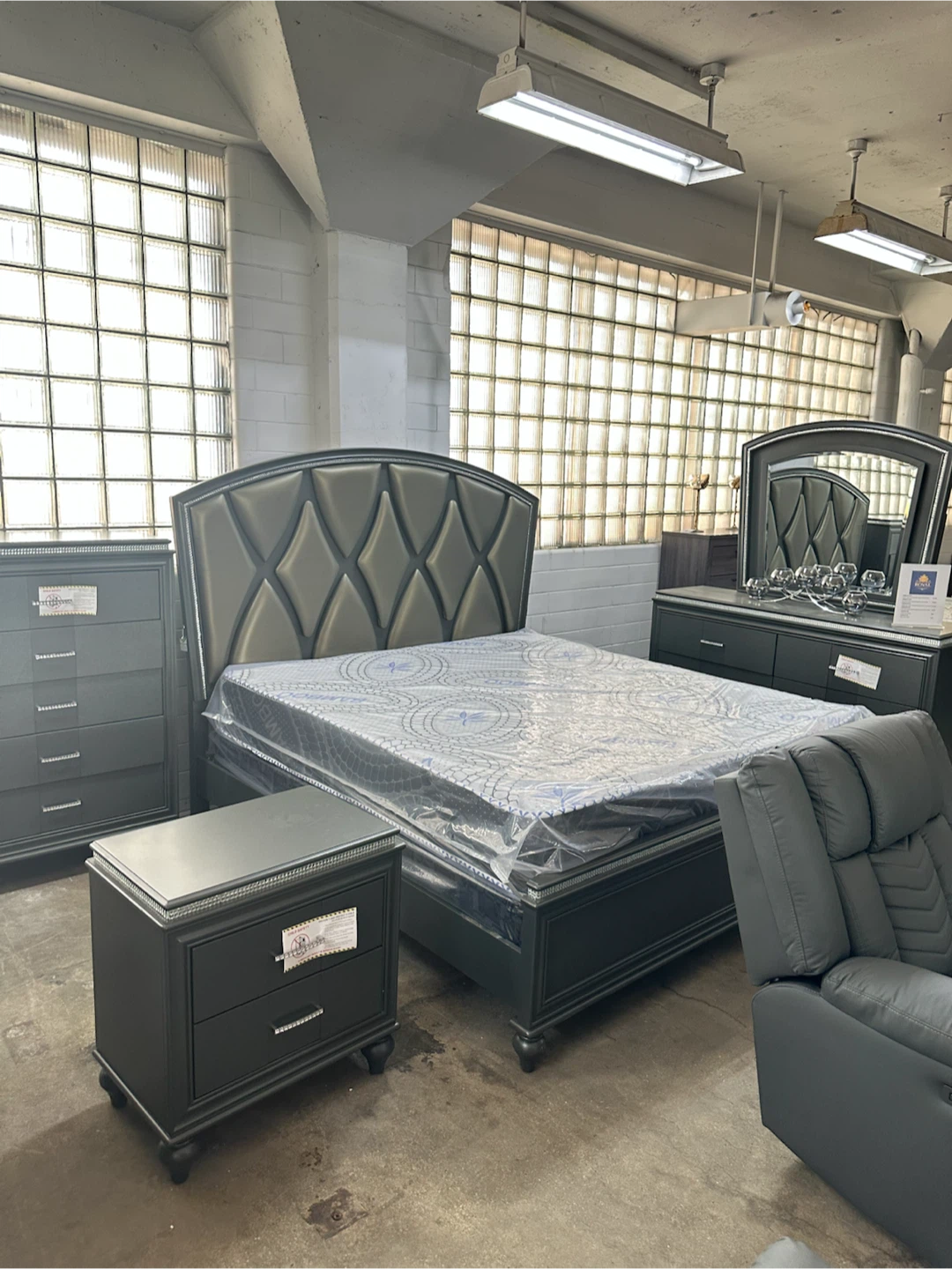 Modern diamond bedroom set