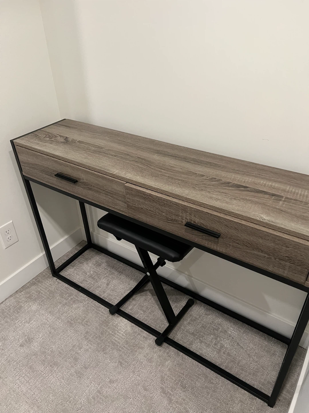 Narrow Console Table with Stool