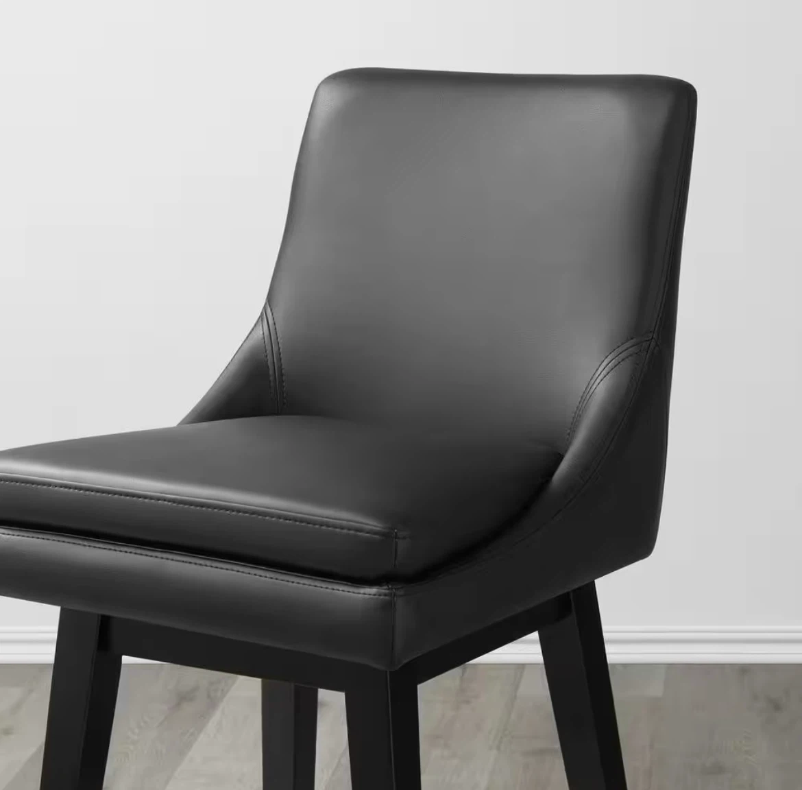 Black Faux Leather Swivel Bar Stool - photo 4