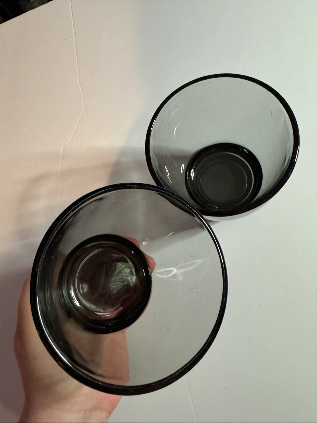 Set of 2 Grey Tinted Glass Tumblers - photo 3