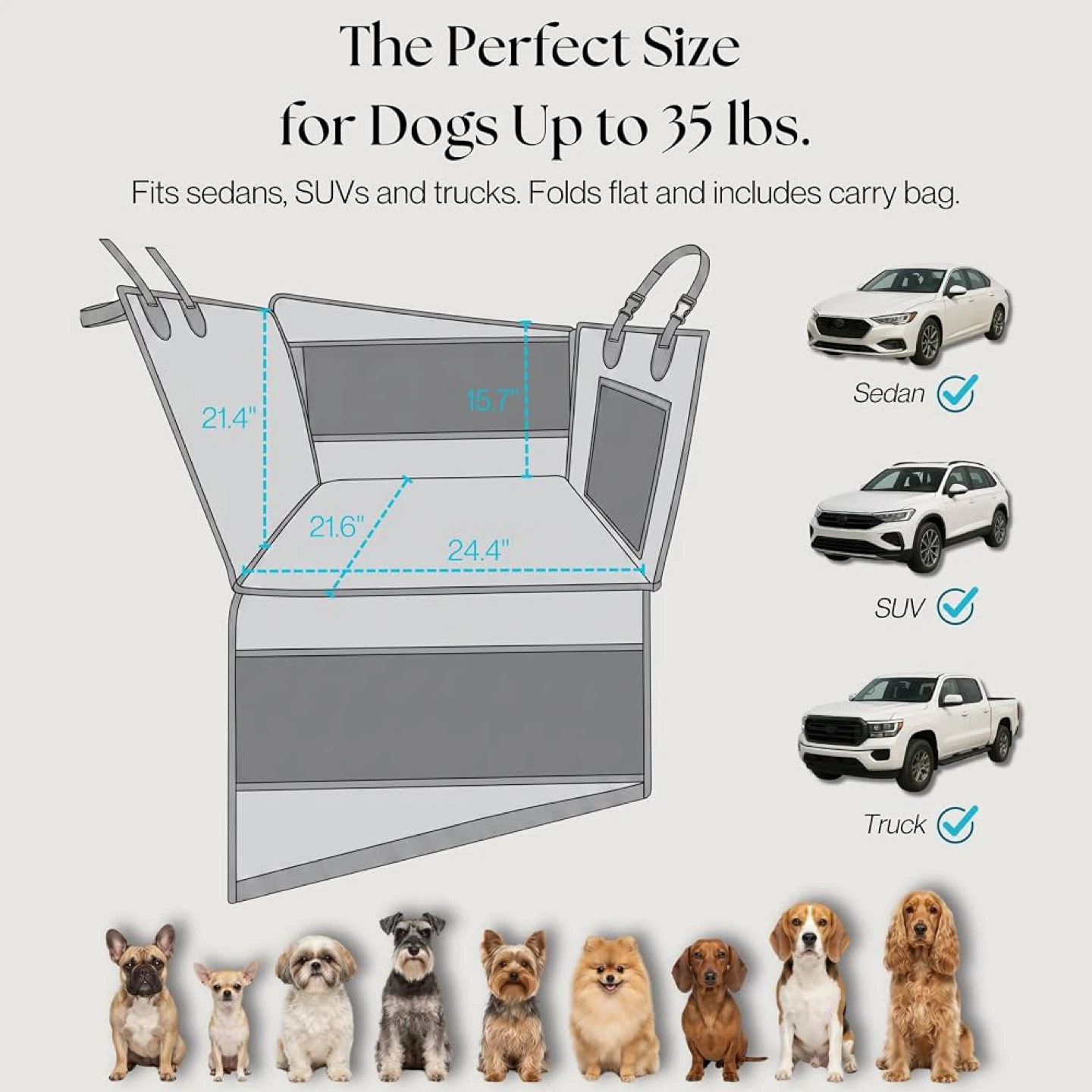 Doggo Dog Car Seat for Small & Medium Dogs - photo 4
