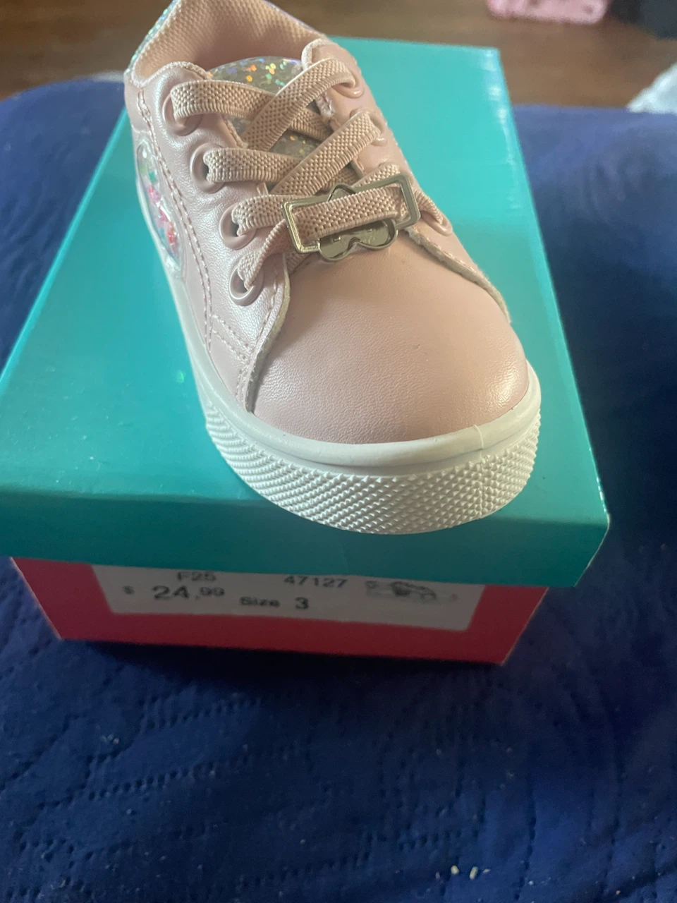 Pink Sneakers with Heart Detail - Size 3 - photo 2