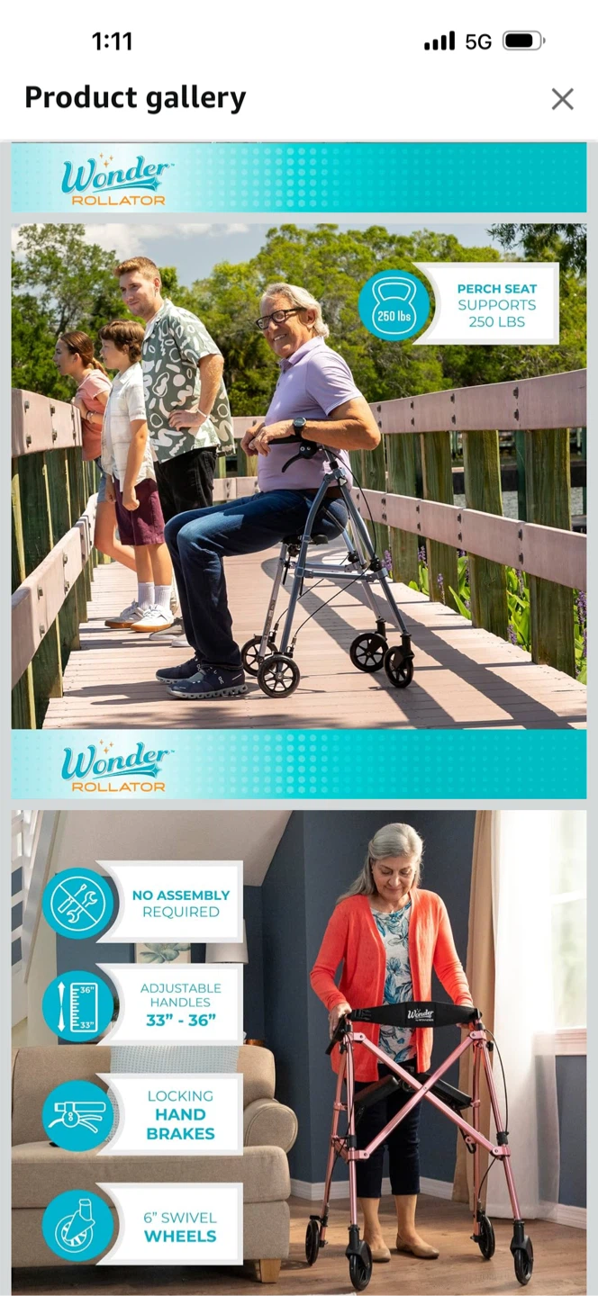 Stander Rollator, Lightweight Folding walker for seniors - photo 3