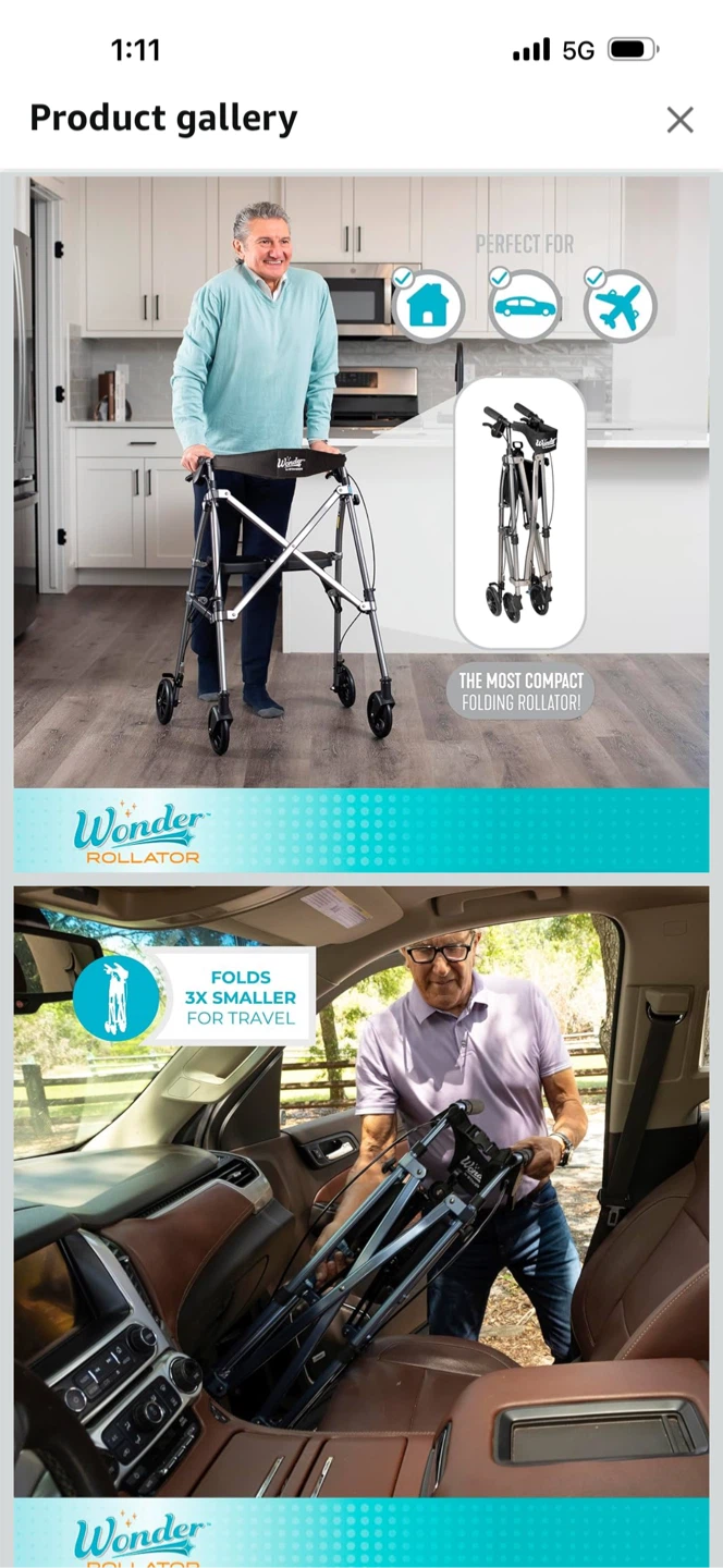 Stander Rollator, Lightweight Folding walker for seniors - photo 4