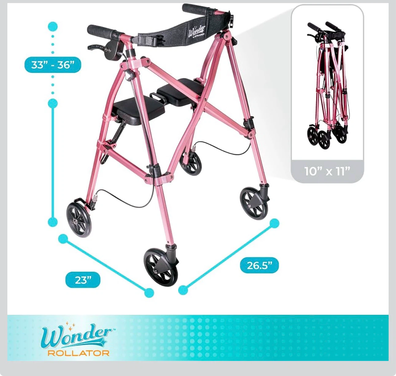 Stander Rollator, Lightweight Folding walker for seniors - photo 5