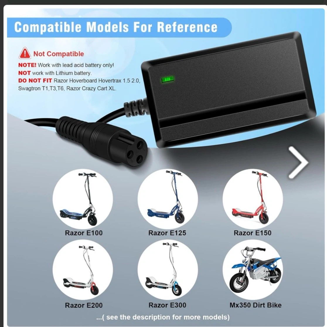 24V Battery Charger with 3-Prong Connector - photo 4