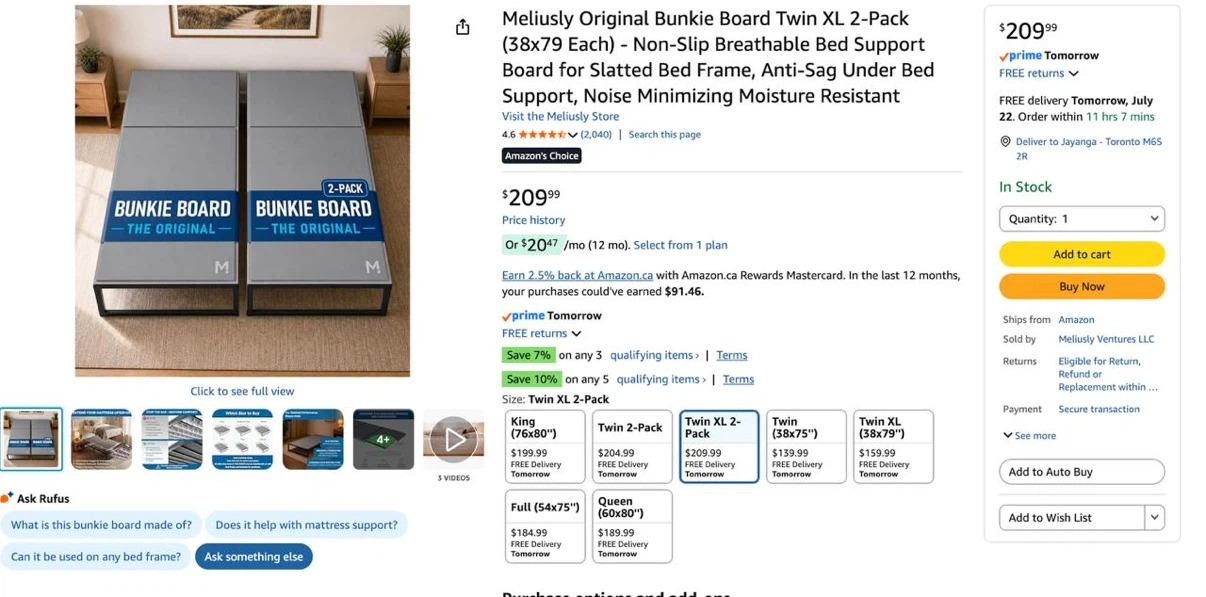 Meliusly Original Bunkie Board Twin XL 2-Pack - photo 2