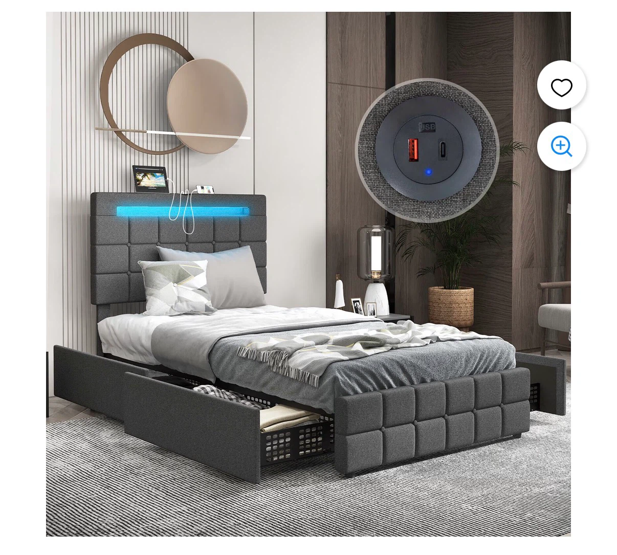 Twin bed with storage - photo 3