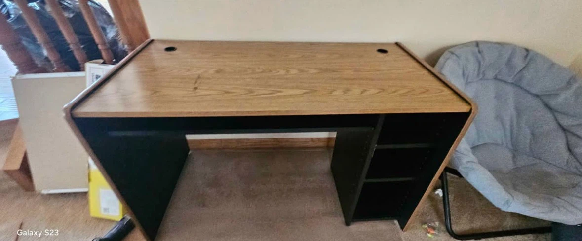 Oak finish computer desk
