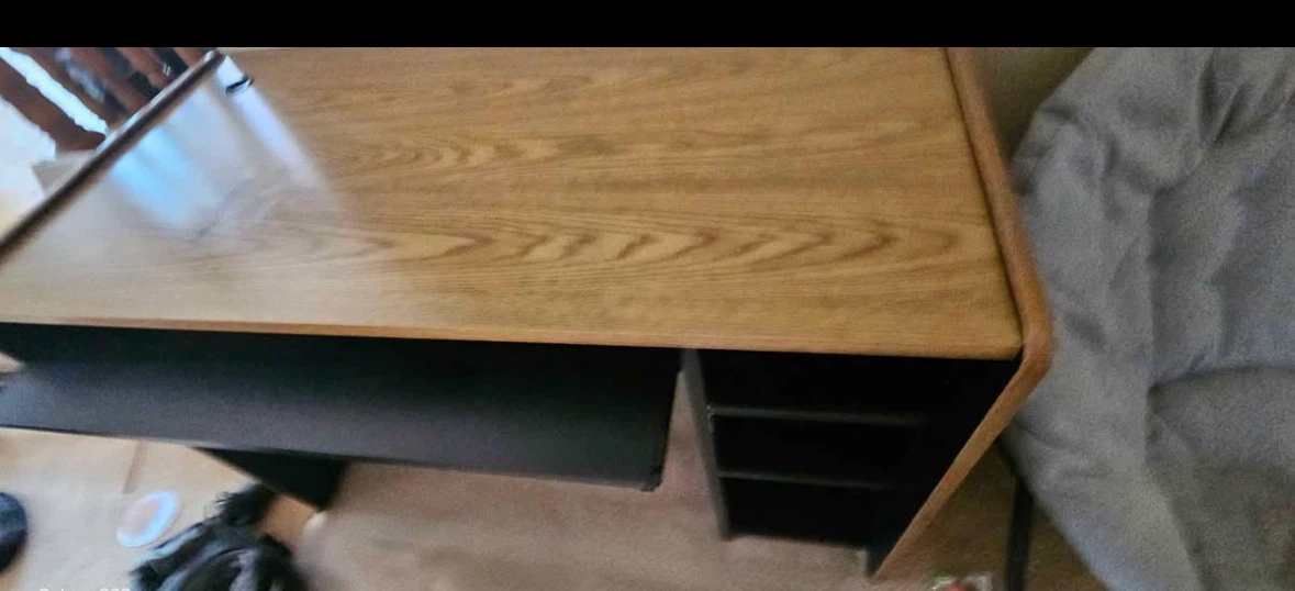 Oak finish computer desk - photo 2