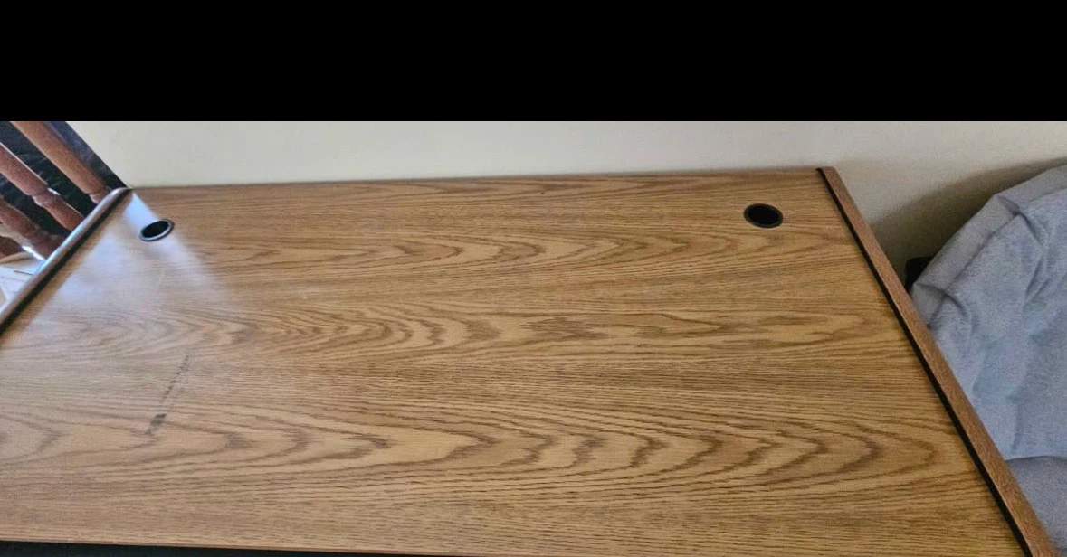 Oak finish computer desk - photo 3