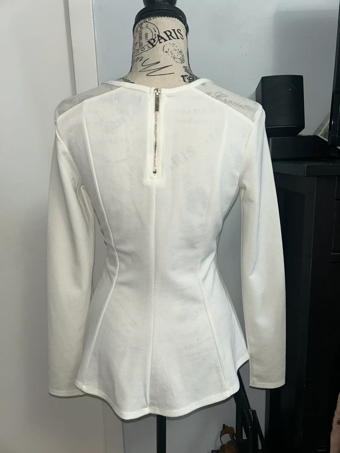 DYNAMITE White Long Sleeve Peplum Top - photo 2