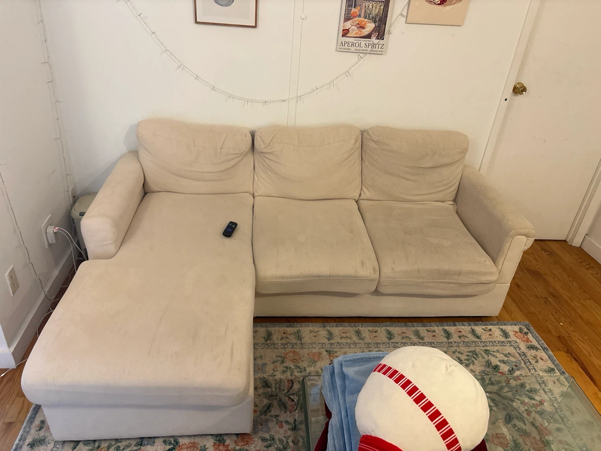 Cream Sectional Couch (Breaks apart for easy moving)