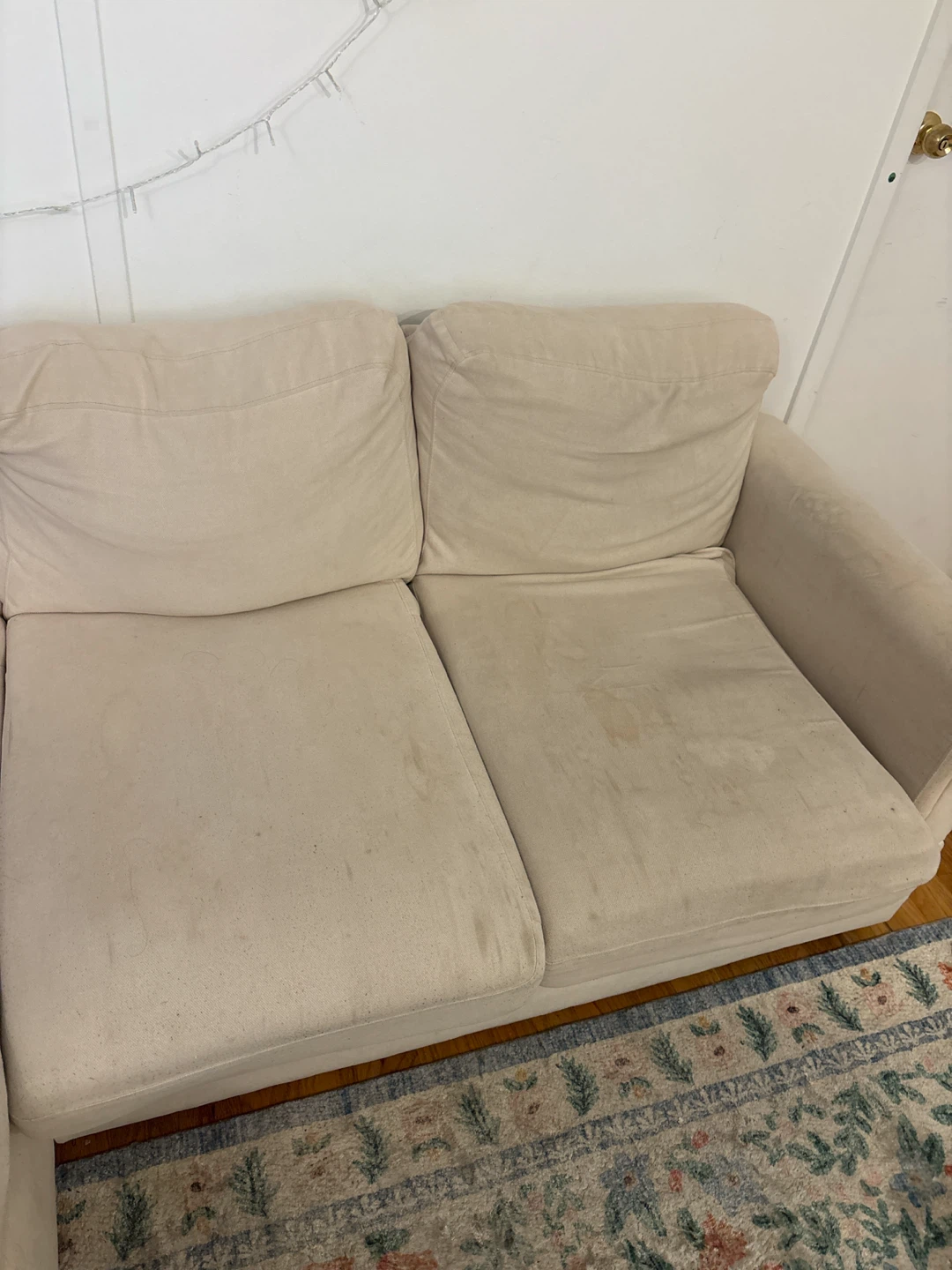 Cream Sectional Couch (Breaks apart for easy moving) - photo 3