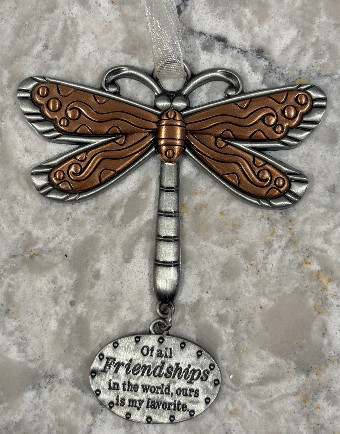 Dragonfly Friendship Ornament Metal Hanging Decor Gift